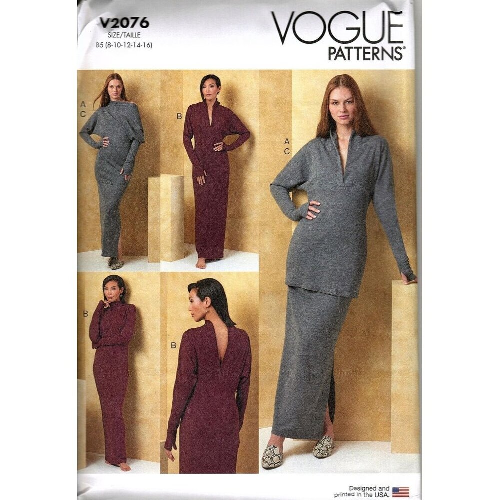 Vogue V2076 Misses 8 to 16 Reversible Dress, Skirt and Top Uncut Sewing Pattern